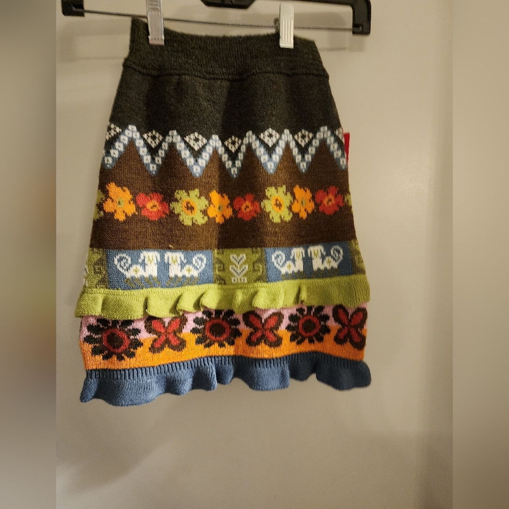 Colorful Patterned Knit Skirt Oilily size 4-5